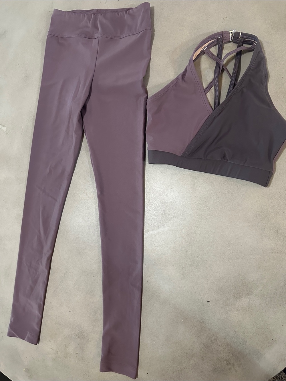 Kids Purple Sports Bra and Leggings Set